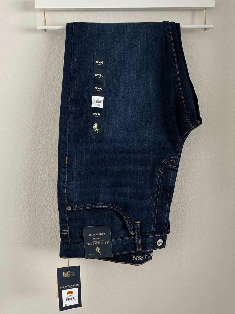U.S. Polo Assn.Slim Straight Jeans - Dark Wash - Men’s 36x30 - New With Tags